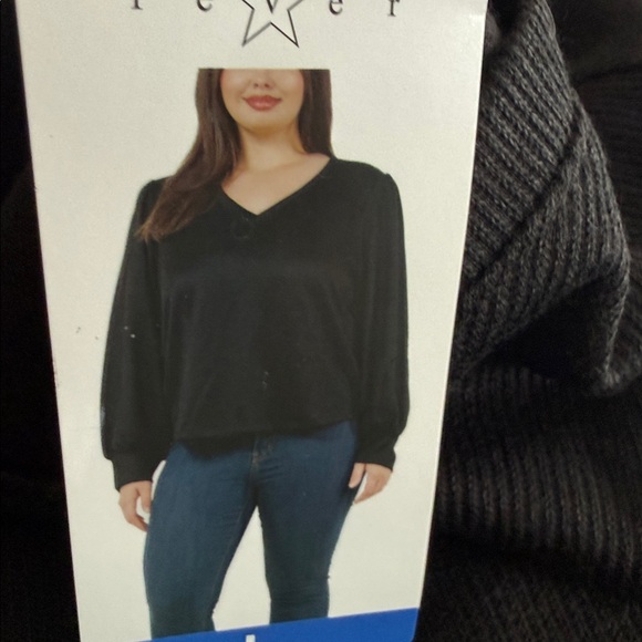 Fever black ribbed top - Picture 8 of 8